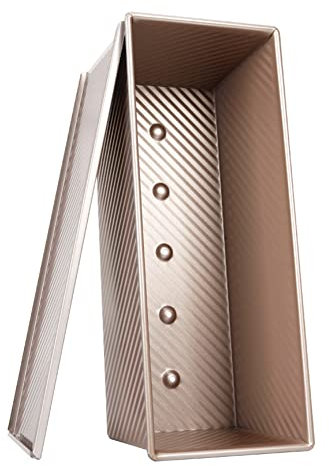 CANDeal Bacinella/Cassetta/Stampo Multiuso Acciaio Per Pane, Pan Carre, Torte, Con Coperchio - Lunghezza 34 Cm, Larghezza 13.5 Cm, Altezza 12.2 Cm