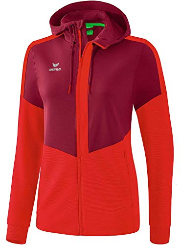 Erima Squad Veste d'entraînement à Capuche Femme Bordeaux/Rouge FR: M (Taille Fabricant: 38)