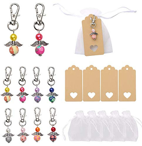 VGOODALL - 32 Stück Schutzengel Anhänger Set mit Organzasäcken für Kommunion, Konfirmation, Hochzeit, Taufe und Party-Geschenk