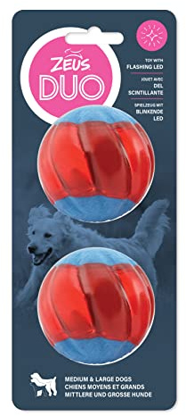 ZEUS Duo-bollar med LED, interaktiva hundleksaker, stora, 96288