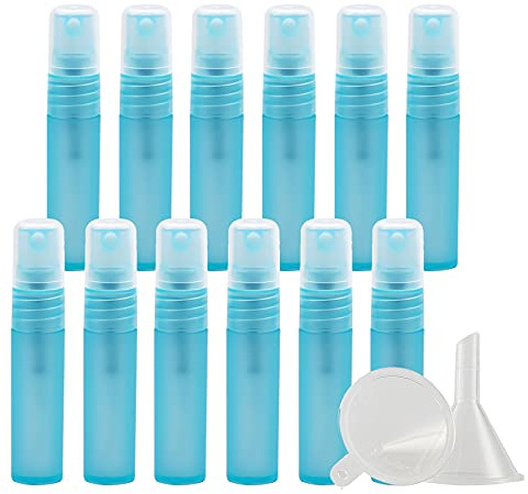 ZEOABSY 20 Pezzi 5ml Flaconi Spray Vuoti, Bottiglie Spray Blu opaco Plastica Fine Nebbia Bottiglia Set da Viaggio, Flacone Spray Vuoto con Pompa, acqua Profumo Sprayper