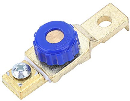 Yctze desconectador de bateria moto Interruptor de apagado de la batería de la motocicleta ABS Cobre Dorado Azul Terminal de enlace Desconexión de corte rápido Aislador principal Universal para moto