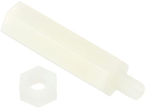 PATIKIL M4 40Pack Standoff Schrauben Nylon Sechskant PCB Abstandshalter Muttern für Hauptplatine Computergehäuse Leiterplatten Elektronik 25mm+6mm Weiß