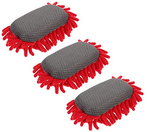 MAGICLULU Praktischer Tafelradierer 3 Stück Roter Chenille-reinigungsschwamm Einfach Zu Verwenden Für Schul-whiteboard Und Glas