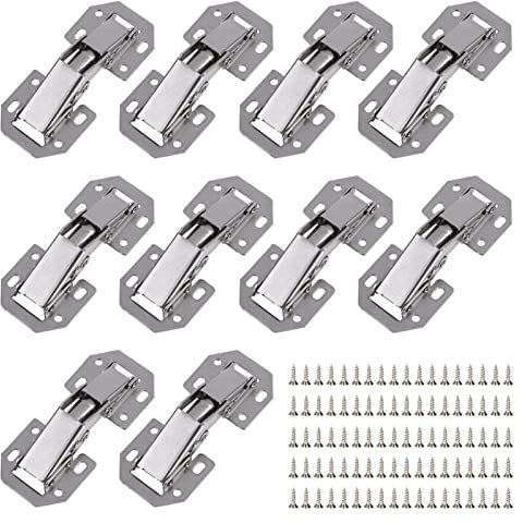 SBTRKT 10 Stück 90°-Schrankscharniere, silberfarbene, sanft schließende, hydraulisch gedämpfte Scharniere for Kleiderschränke, Weinschränke, Vitrinen und mehr. (Color : 3INCH)