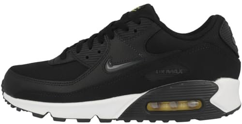 NIKE Air Max 90 Mens Running Trainers FN8005 Sneakers Shoes (UK 10 US 11 EU 45, Black Anthracite Opti Yellow 002)