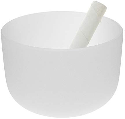 Juego de Cuencos de Cristal de Cuarzo para Cantar, Cuenco de Cristal de 8 Pulgadas, Nota F, Sonido Alto con mazo de Gamuza para música, 1 Juego