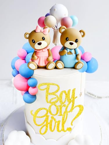 JeVenis Cute Gender Reveal Cake Toppers Boy or Girl Cake Decoration