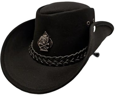 H15 Cowboyhut mit H15 Skull - Lemmy Style - Stoffhut