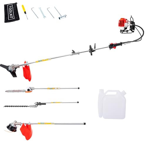 52cc Motorsense Benzin Rückentragbare Rasentrimmer Benzin-Heckenschere Benzin-Rasentrimmer 2-Takt Freischneider für Trimmen von Rasen, Hecken und Sträuchern