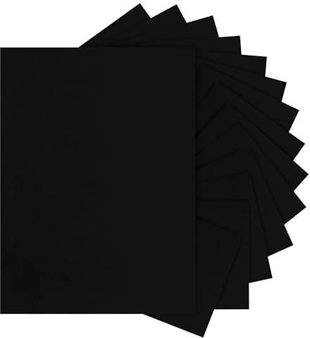 Silunkia 100 Blatt schwarzer Karton, 8,5 x 11 cm, Bastelpapier, 34 kg, schweres schwarzes Druckerpapier für selbstgemachte Karten, Geburtstagsdekorationen, Hochzeitseinladungen, Dankeskarten
