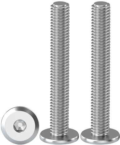 Drenky Hexagonal De Cabeza Plana, 20 Piezas Tornillos De Conexión M6 X 50 mm, Acero Inoxidable A2 V2A