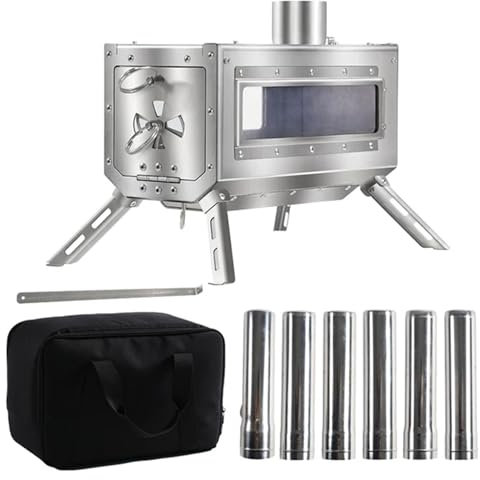 LESBJFDM Lightweight Portable Wood Burning Stove Camping Backpacking Stove Stainless Steel Folding Wood Stove for Outdoor Hiking Camping Picnic