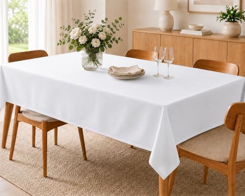 CozyHome&Living Tischdecke Weiß 140x200 cm für Gastro, Hotel und Catering | Strapazierfähige Gastro-Tischdecke, robust und pflegeleicht für Restaurant, Hotel, Catering, Bankett und Feiern