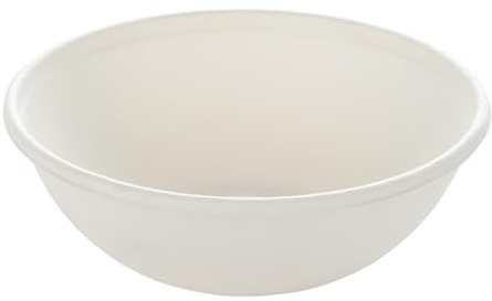 Monouso | 50 Bols de Caña de Azúcar, 200ml, Ø11x4 cm, Color Blanco, Cuencos, Vajilla Desechable, Biodegradables, Compostables, Aperitivos, Apto para Microondas, Eventos y Catering