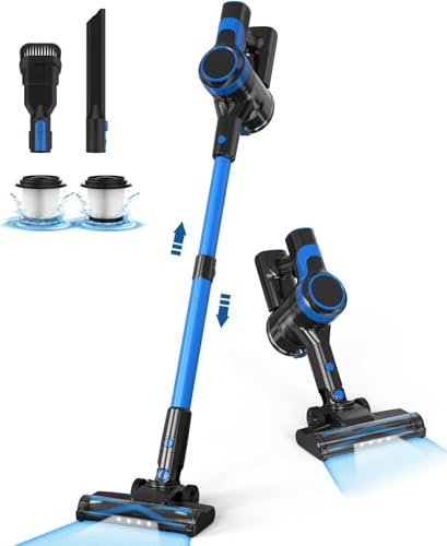 Generico Aspirapolvere Senza Fili, Scopa Elettrica Potente, 6 in 1 Aspirapolvere Senza Sacco Portatile, Aspirapolvere Leggero