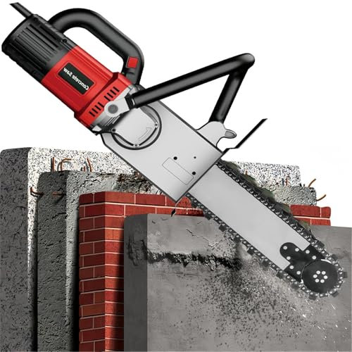 Scie à béton de 13,77/18,89 pouces, machine de découpe de béton électrique, machine de découpe de mur à moteur sans balais, scie à panneaux, pour rainurer le marbre de brique,350-2GuidePlateandChain