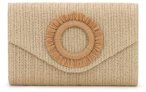 Freiesoldaten Pochettes en Paille Tressée pour Femmes Plage d'été Sac de Soirée pour la Fête le Désherbage et les Vacances