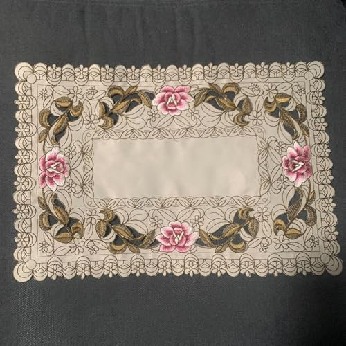 Deckchen für Tische, rechteckig, bestickt, hohl, Haushalts-Platzsets, Stil D, 28 x 43 cm, 4 Stück