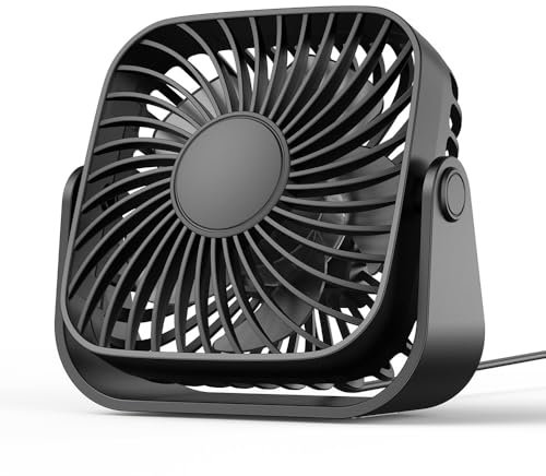 AXFEE Mini Ventilatore USB, Ventilatore Portatile Silenzioso, 3 Velocità 360° Rotante, con Forte Flusso d'aria, Funzionamento Silenzioso Mini Fan, per Ufficio, Casa, Campeggio