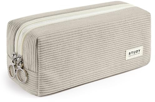 KALIDI Mäppchen Federmäppchen mit 2 Fach Mädchen Teenager Stiftetasche Stiftemappe Cord-Stoff Federtasche Pencil Case Schulmäppchen