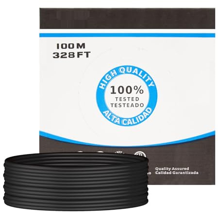PRENDELUZ Cable de red Cat.5e UTP rígido AWG24 exterior, 100 m - Conexión estable para redes locales, ideal para exteriores y transmisión de datos.