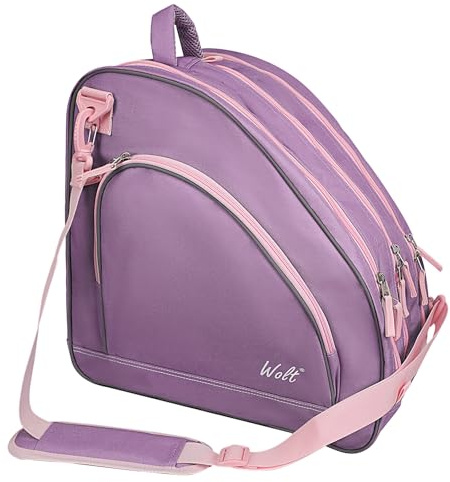 WOLT Skate Bag for Ice, Roller & Inline for Youth and Adults | Bag for Figure Skating，Rollerblades,Quad Skates with Multi-Pockets & Adjustable Shoulder Strap,Men and Women
