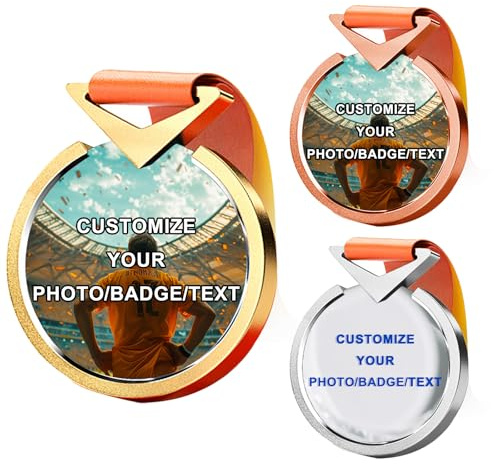 Personalisierte Kristallmedaille mit Foto & Text – medaille mit gravur, pokal mit gravur wunschtext – hochwertige Kristallmedaille – 1–100 Stück, für Kinder & Erwachsene, Vereine, Turniere, Schule
