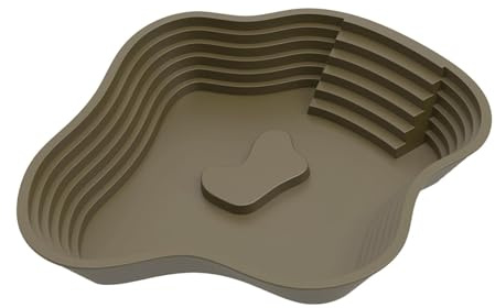 FewNvWa Récipient d'eau pour Reptile avec Pente pour Faciliter L'Accès Combinant Mangeoire et Bassin de Baignade Adapté Aux Animaux de Compagnie, Vert Foncé