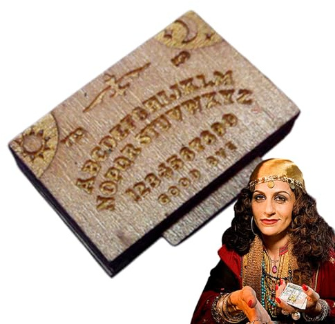 Zahoken Tablero Ouija - Tablero Ouija de Madera Alfabeto Vintage con Fichín | Herramientas de Adivinación con Cajón Decoración de Paisaje para Salón Dormitorio Hogar Fiestas