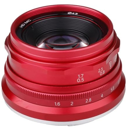 camera lens, 35mm F1.6 V APS-C Prime Lens,Compatible For Sony E A6600 6500 Fuji XF Canon EOS-M M50 Panasonic/Olympus Micro 4/3,in parts(Red,XF)