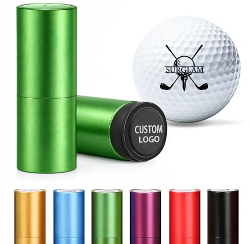 Personalisierter Golfball Stempel mit Namen, Initialen oder Logo, selbstfärbend, wasserfest, schnell trocknend, nachfüllbar, Golfball Marker, Golf Zubehör Geschenk für Männer, Papa, Ehemann, Golfer
