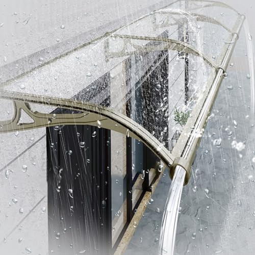 Modern polykarbonat böjd fönstermarkis för uteplats, balkong, terrass, UV-skydd mot regn och snö, solljus för ytterdörr och fönster.
