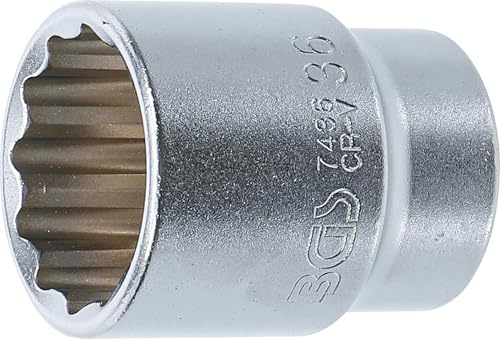 BGS 7436 | Douille pour clé, douze pans | 20 mm (3/4) | 36 mm
