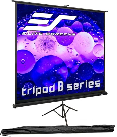 Elite Screens Tripod B, 50-INCH 1:1, Lightweight Pull Up Foldable Stand, Manual, Movie Home Theater Projector Screen, 4K / 8K Ultra HDR 3D Ready, US Based Company 2-YEAR WARRANTY, T50SB - Black