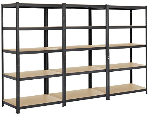 Yaheetech 3x Kellerregal 180 x 90 x 60 cm Steckregal Werkstattregal Schwerlastregal 875kg Werkbank