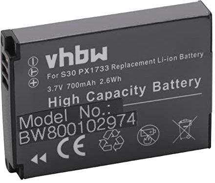 vhbw 1x Batterie Remplacement pour Toshiba PC1733E-1BRS, PX1733 pour caméra vidéo caméscope (700mAh, 3,7V, Li-ION)