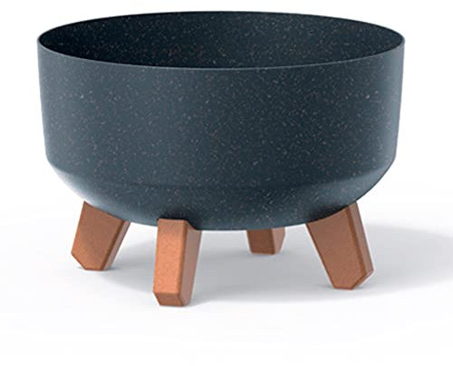 Prosperplast Macetero Color Antracita Eco, con Patas Desmontables, Redondo, colección Gracia de 23,5 x 23,5 x 15,5 cm, Capacidad de 3,8 L.