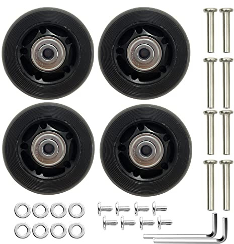 4 Stück Gepäck Ersatzräder Gummi Ersatz Räder Koffer Ersatzräder Gepäckkoffer Rad Gummi-Lenkrollen Kofferrollen Ersatzrollen Universal Gepäck Ersat Wheel Ersatz Rollen für Koffer Gepäck (60mm x 18mm)