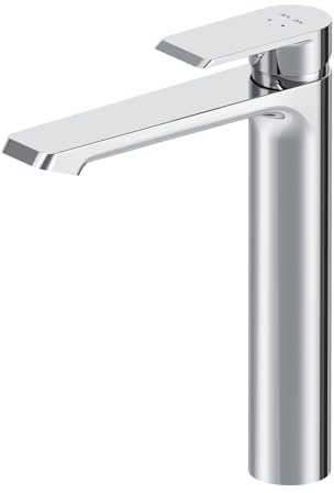 Waschtischarmatur Hoch, Einhebel-Waschtischmischer mit Hohem Auslauf, Wasserhahn Bad, Waschbeckenarmatur aus Messing, Badarmatur Einhandmischer für Badezimmer, AM.PM Flash FNA92000, Chrom
