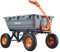 VEVOR, Chariot de Jardin en polyéthylène avec Cadre en Acier Facile à Assembler, Chariot Benne basculante avec poignée Convertible 2 en 1, brouette Utilitaire capacité de 680,4 kg, pneus de 33 cm,