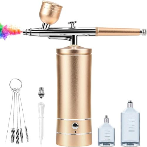 Ohsilv Airbrush - Kit Rechargeable Cordless Airbrush Compressor Accessories Nail Art Airbrush Kit Portable Airbrush for Nails, Cake