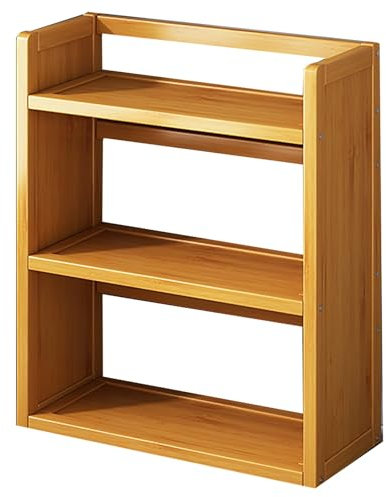 Schreibtisch-Bücherregal aus Holz mit 3 Ebenen, freistehendes Regal für Wohnheim, Büro und Zuhause, Mehrzweckregal, 50,8 cm Höhe