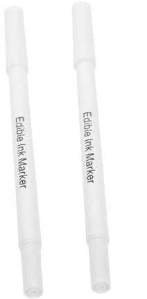 SHOWERORO 2pcs Edible Pigment Pens Baking Supply Food Drawing Tool Cake Cookie Decorating Tool White Writing Icing Plastic Pen Kitchen Gadgets