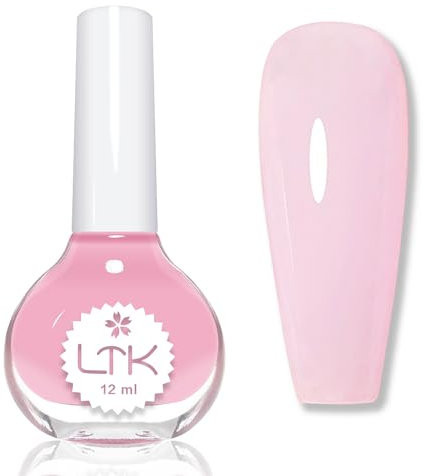 Light Pink Translucent Jelly Nail Polish - Natural Quick Dry No-Bake Formula - Breathable Long-Lasting for Women DIY Nail Design