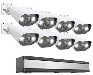Telecamera WiFi Esterno Senza Fili, di telecamere di sicurezza PoE da 5 MP 16CH 4K NVR Starlight Night Vision Kit telecamera IP a 2 vie Set di sorveglianza Vide esterna per la sicurezza domestica