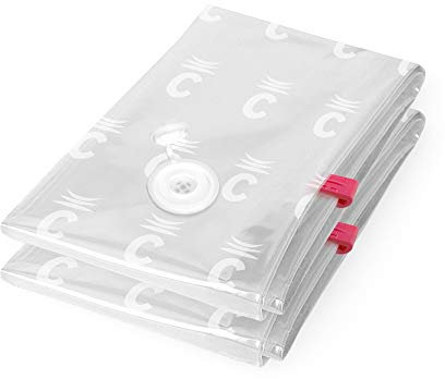 Compactor Set di 2 Sacchetti di Compressione Sottovuoto VAC And Roll ASPISPACE, Taglia S, 40x60 cm, Trasparente