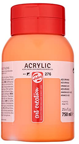 Talens Art Creation Acrylfarbe - Azo-Orange 276 - Halbdeckend - Schnelltrocknend - 750 ml - Lichtecht - Vielseitige Malerei auf verschiedenen Untergründen