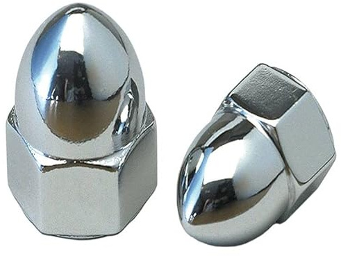 Unbekannt Chrom 10mm Hutmuttern passt japanische Motorräder (Paar) - M10 x 1,25 Gewinden