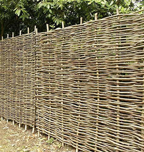 Papillon 5 Pack Premium Hazel Hurdle Garden Fence Panels Wattle Fencing Panel 90cm x 1.8cm (6ft x 3ft)
